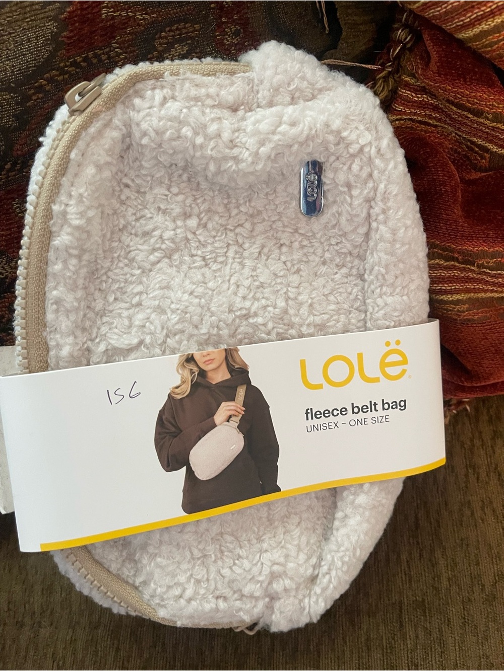 Lole Cream Fleece Crossbody Belt Bag